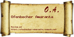 Ofenbecher Amaranta névjegykártya